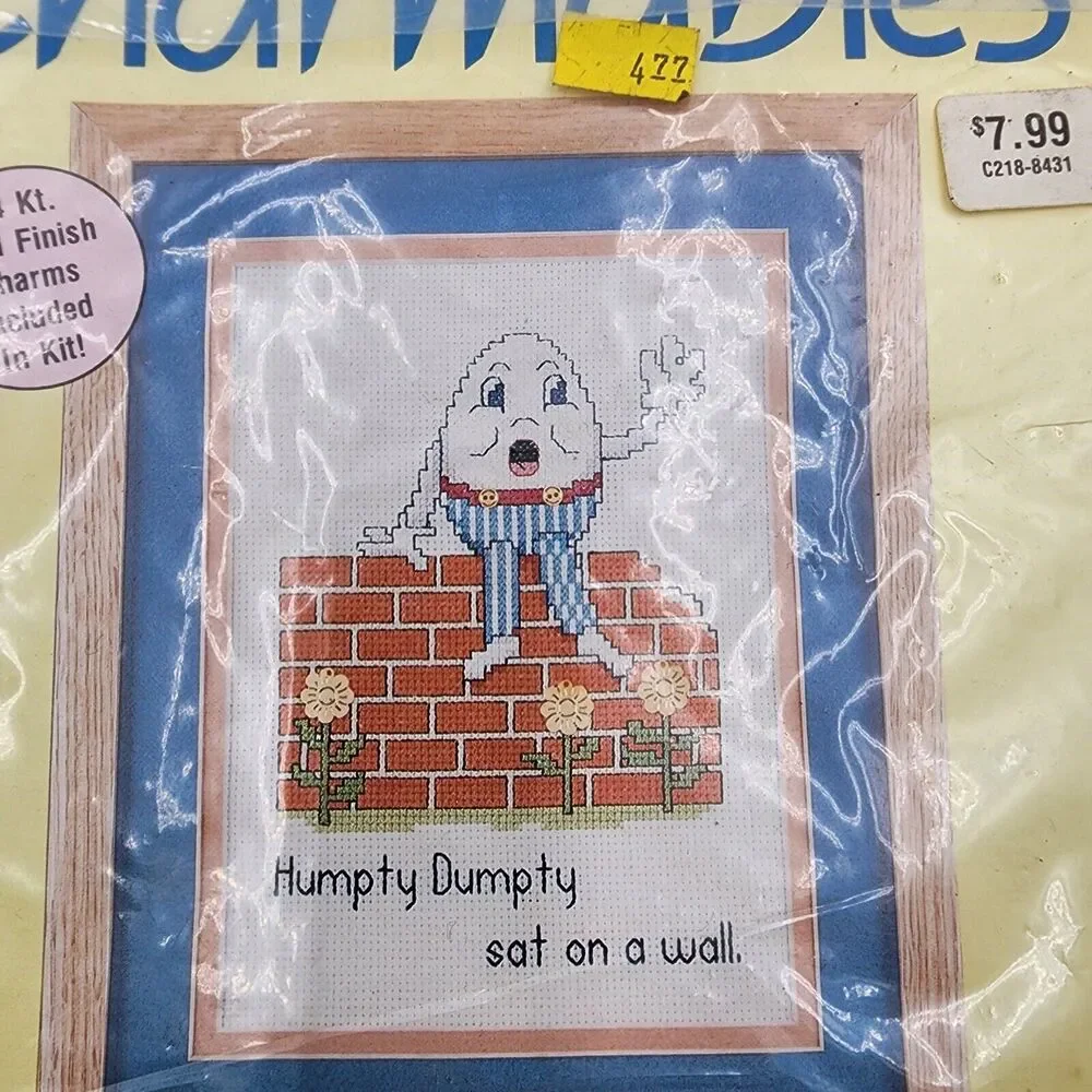 Needleform Charmables Counted Cross Stitch Humpty Dumpty 86301 Kit -Vintage